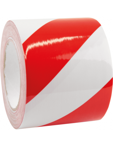 Vloermarkeringstape premium, rood / wit, gelamineerd, 100 mm, 33m / rol