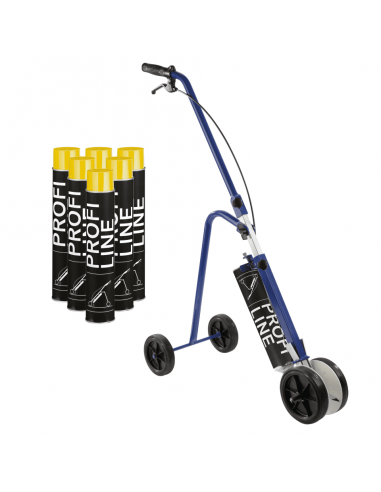 Profiline markeerwagen met 6 bussen gele markeerverf