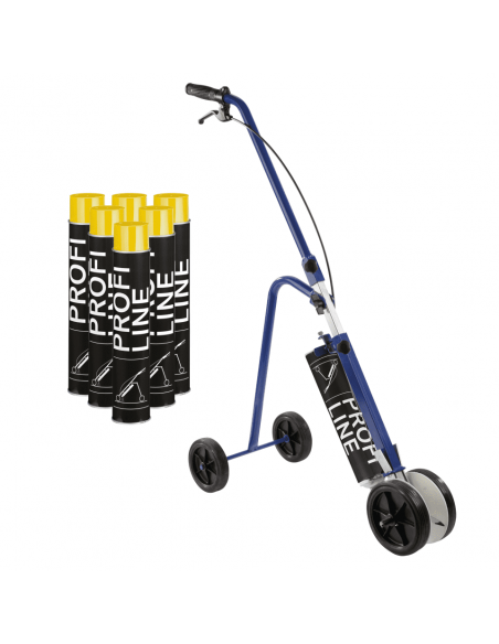 Profiline markeerwagen met 6 bussen gele markeerverf