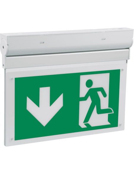 Nooduitgang verlichting L-lux Eco, met pictoset, naar beneden