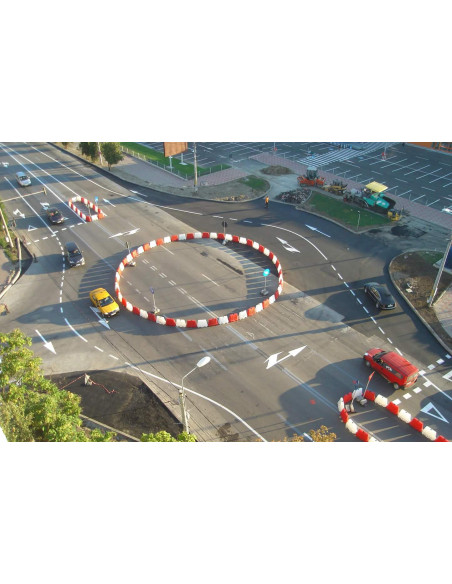 Kunststof barrier, 1000 x 600 mm, 32 liter, rood