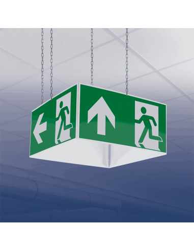 Nooduitgang kubus boven, rechts, links