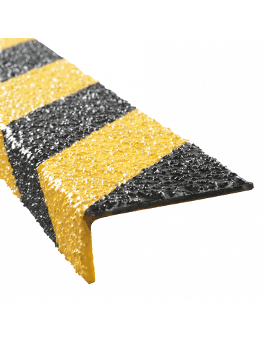 Anti slip trapneus, geel zwart, 30 x 70 x 1000 mm