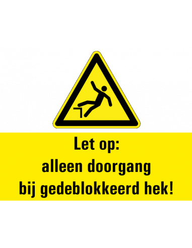Heilig BV - Let op, alleen doorgang bij gedeblokkeerd hek 500 x 400 mm