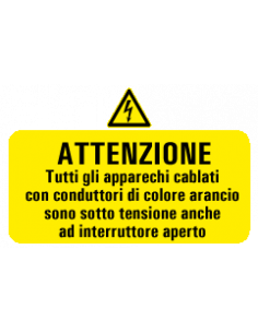 Elten - Sticker 'Attenzione: Tutti gli apparechi cablati' 85 x 54 mm