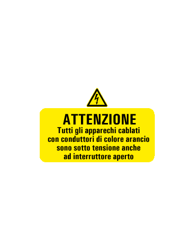 Elten - Sticker 'Attenzione: Tutti gli apparechi cablati' 85 x 54 mm