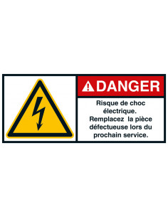 RIWO - DANGER Risque de choc électrique, 45 x 100 mm, 2/VE