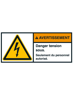 RIWO - AVERTISSEMENT Danger tension sous, 45 x 100 mm