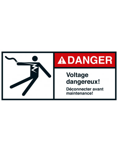 RIWO - ATTENTION Danger d’electr, 45 x 100 mm, 2/VE