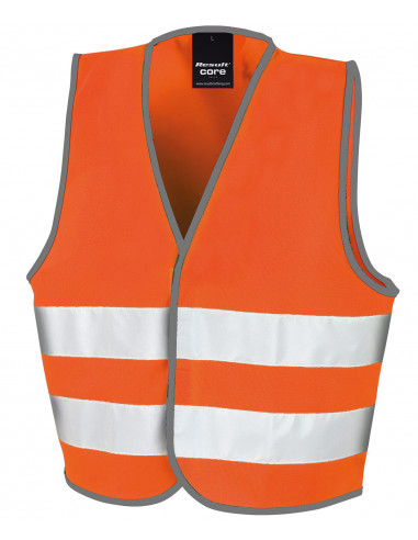 Veiligheidshesje kind met reflecterende strepen oranje