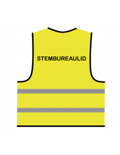 Stembureaulid veiligheidshesje geel met zwarte opdruk