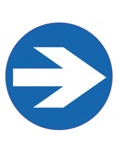 Braker - Piste bord blauw 200 mm met pijl