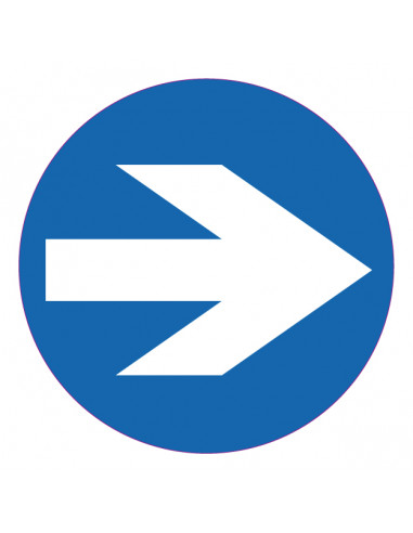 Braker - Piste bord blauw 200 mm met pijl