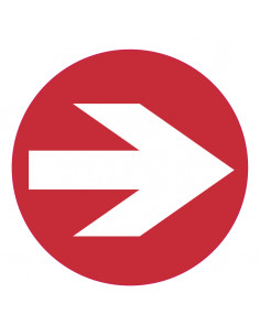 Braker - Piste bord rood 200 mm met pijl