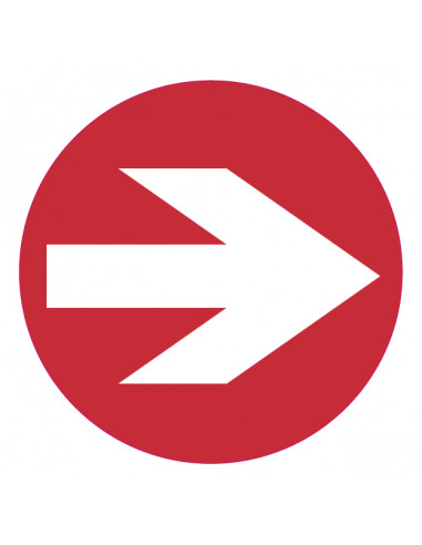 Braker - Piste bord rood 200 mm met pijl