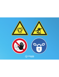 Omega Visser - Auto machinery tripping access 4 symbolen, A3-formaat