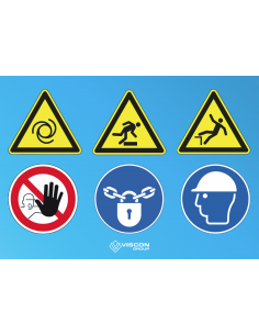 Omega Visser - Auto machinery tripping falling 6 symbolen, A3-formaat