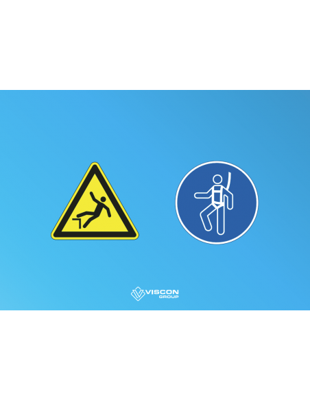 Omega Visser - Falling hazard 2 symbolen, A3-formaat