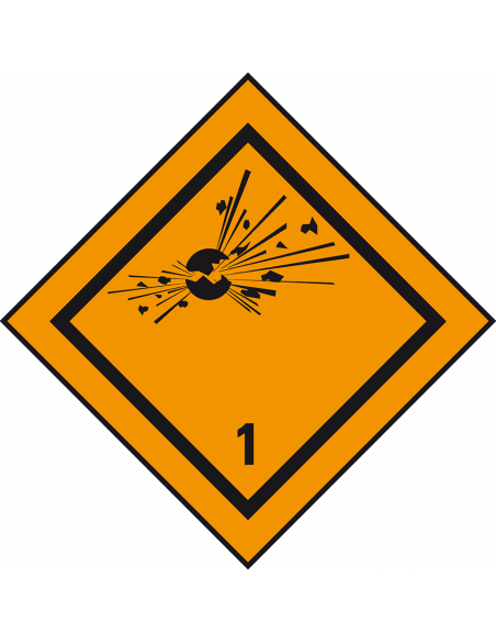 ADR klasse 1 sticker explosieve stoffen, zeewaterbestendig op rol