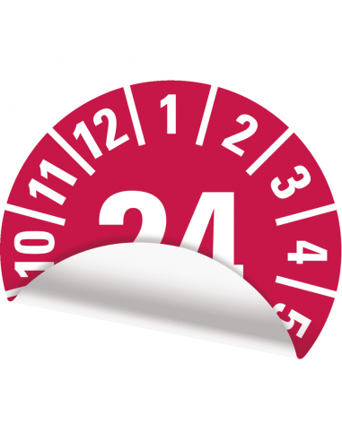 Keuringssticker jaartal '24, Ø15, 420/boekje documentenfolie