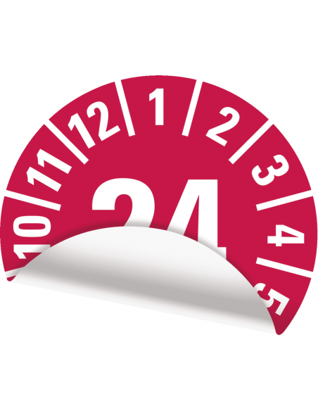 Keuringssticker jaartal '24, Ø15, 420/boekje documentenfolie