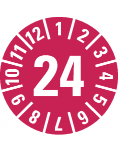 Keuringssticker jaartal '24, Ø15, 420/boekje voorbeeld sticker