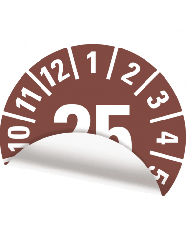 Keuringssticker jaartal '25, Ø15, 420/boekje documentenfolie