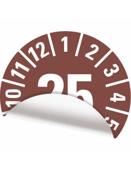 Keuringssticker jaartal '25, Ø15, 420/boekje documentenfolie