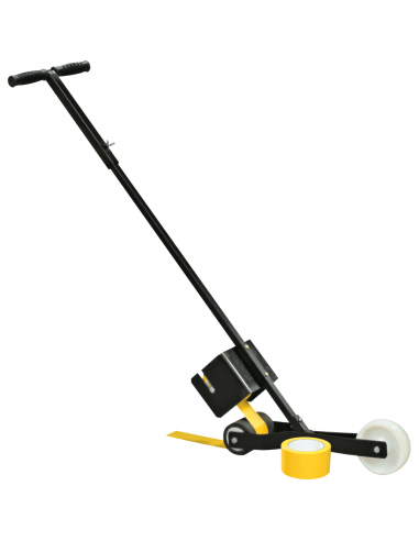 Lijnentrekker voor markeringstape, zwart met gele markeringtape 50 of 75 mm