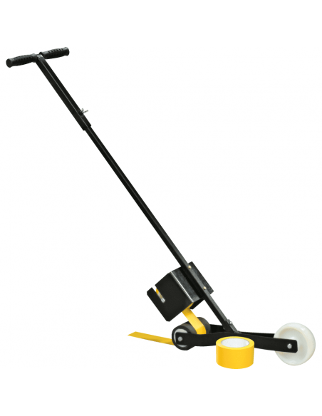 Lijnentrekker voor markeringstape, zwart met gele markeringtape 50 of 75 mm