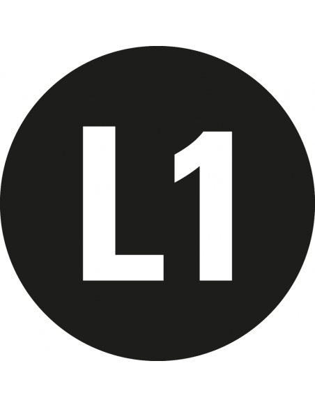 Fase L1 geleider sticker, vel, zwart wit