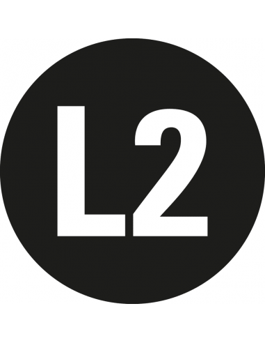 Fase L2 geleider sticker, vel, zwart wit