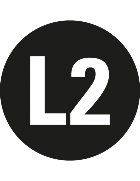 Fase L2 geleider sticker, vel, zwart wit