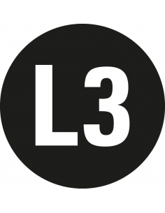 Fase L3 geleider sticker, vel, zwart wit