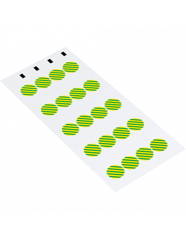 Beschermende geleider sticker, vel, groen geel op kaart van 20 stuks