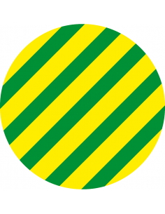 Beschermende geleider sticker, vel, groen geel