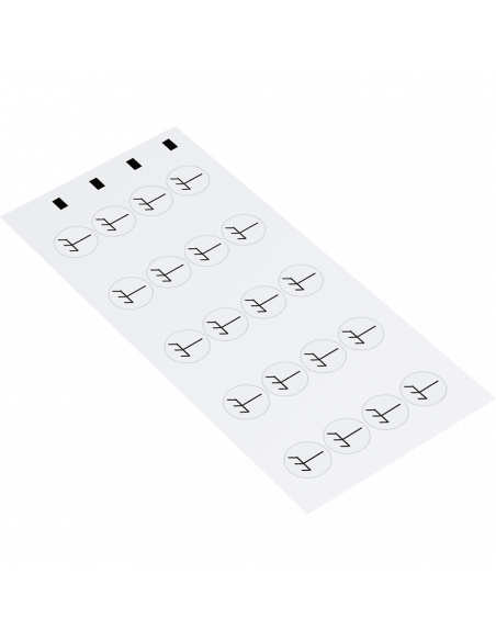 Massa geleider sticker, vel, wit zwart kaart van 20 stuks