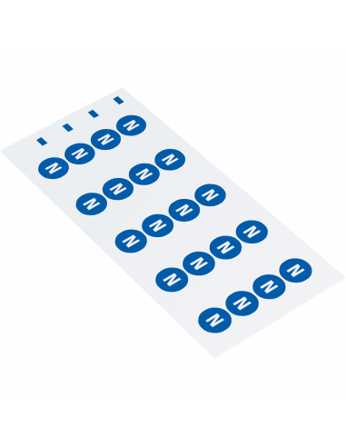 Neutrale geleider sticker, vel, blauw wit 20 stickers per kaart