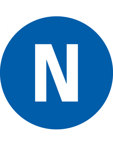Neutrale geleider sticker, vel, blauw wit
