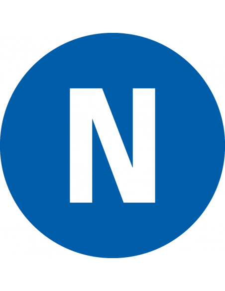Neutrale geleider sticker, vel, blauw wit