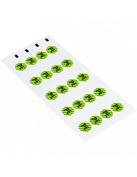 Beschermende PE geleider sticker, vel, groen geel 20 stickers op een kaart