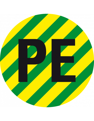 Beschermende PE geleider sticker, vel, groen geel