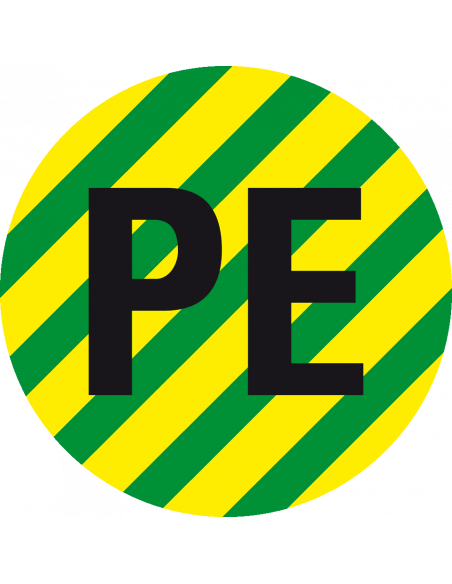 Beschermende PE geleider sticker, vel, groen geel