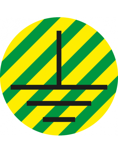Beschermende aarde geleider sticker, groen geel