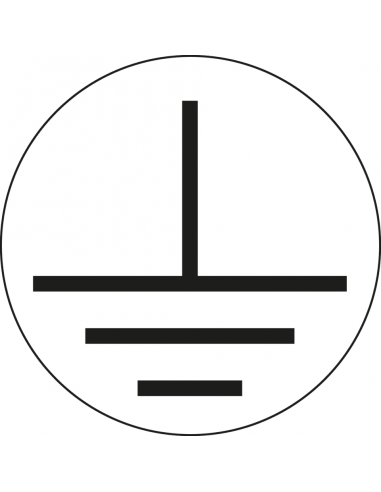 Aarde geleider sticker, wit zwart