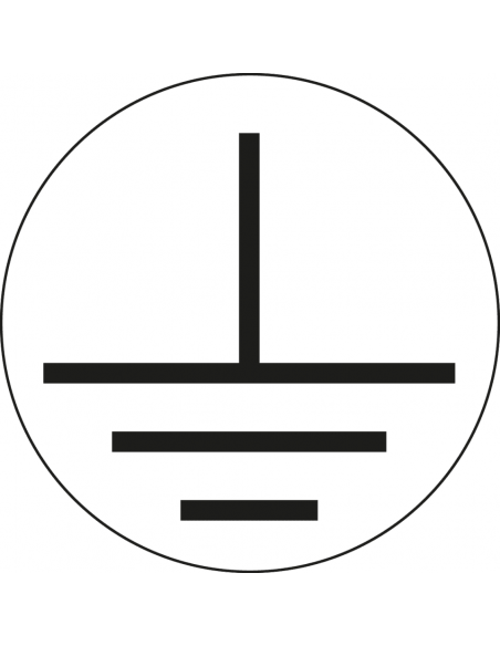 Aarde geleider sticker, wit zwart