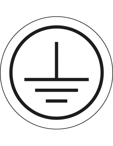 Beschermende aarding sticker, wit zwart