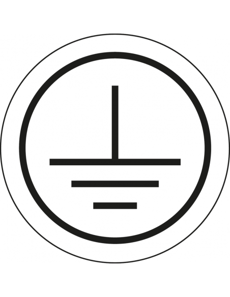 Beschermende aarding sticker, wit zwart