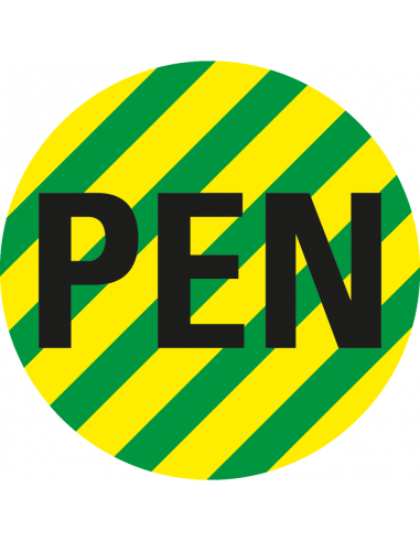Beschermende PEN geleider sticker op rol, groen geel