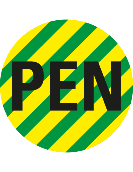 Beschermende PEN geleider sticker op rol, groen geel
